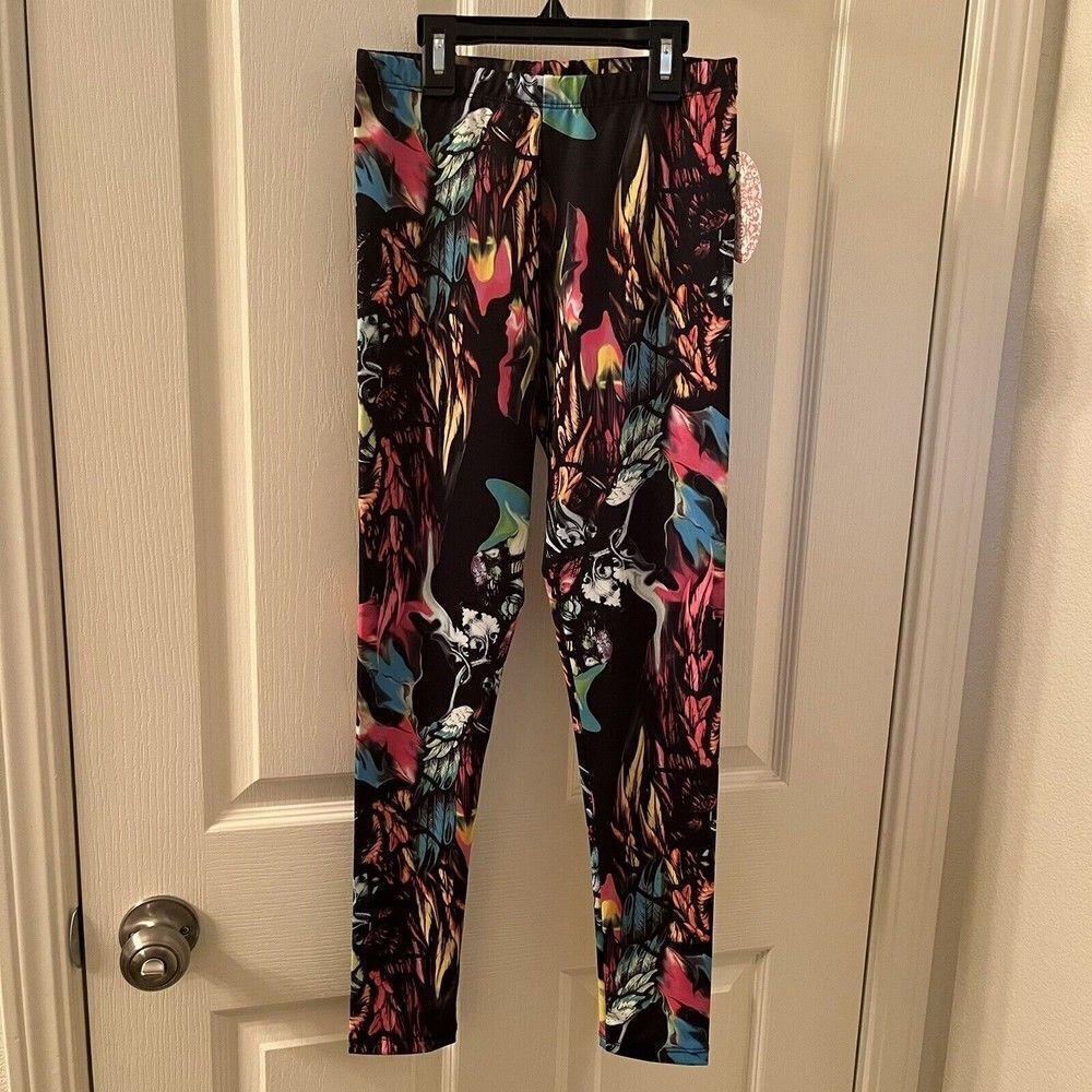 Les Tout Petits by Lois Letzt Leggings Black Fantasia USA Girls Size 14 NWT